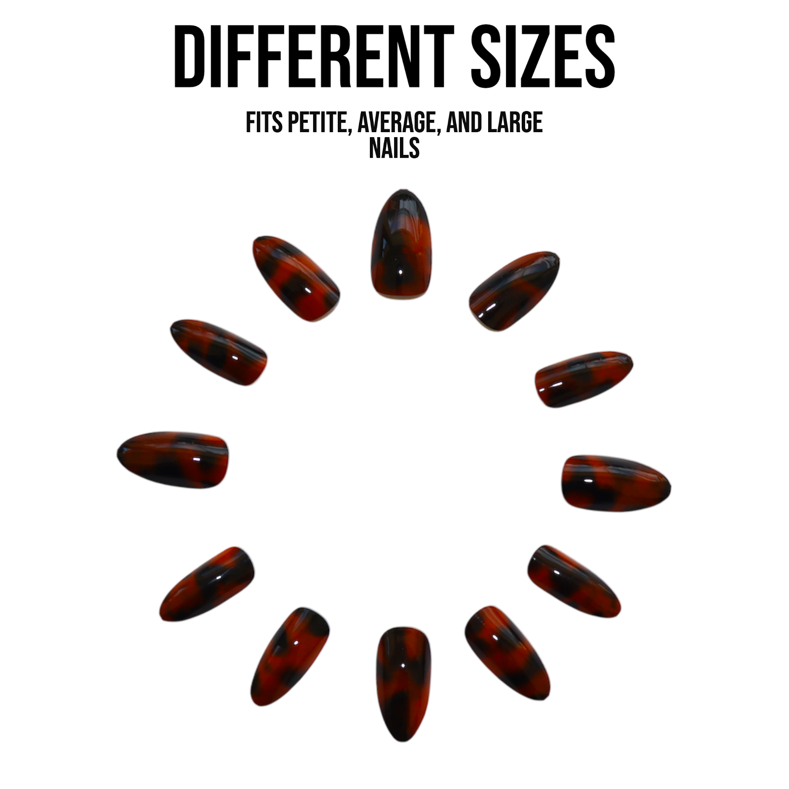 Coffee Swirl | Almond Brown Marble Medium Press-on Nails | Brown | Maroon | Gloss - Flower Plum -  - Coffee Swirl | Almond Brown Marble Medium Press-on Nails | Brown | Maroon | Gloss - Flower Plum -  - #original_alt_text#