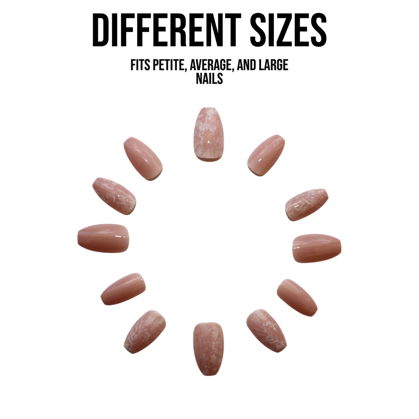 Creamy Haze | Coffin Baby Pink Marble Medium Press-on Nails | Pink |White - Flower Plum -  - Creamy Haze | Coffin Baby Pink Marble Medium Press-on Nails | Pink |White - Flower Plum -  - #original_alt_text#