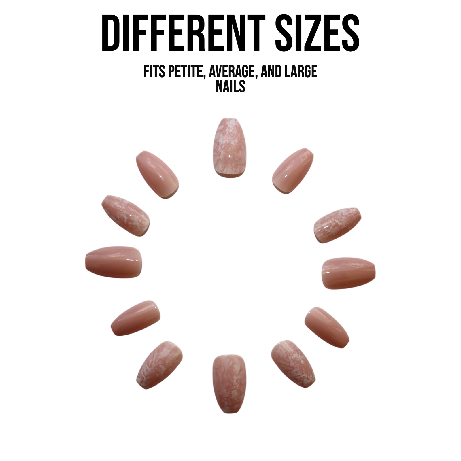 Creamy Haze | Coffin Baby Pink Marble Medium Press-on Nails | Pink |White - Flower Plum -  - Creamy Haze | Coffin Baby Pink Marble Medium Press-on Nails | Pink |White - Flower Plum -  - #original_alt_text#