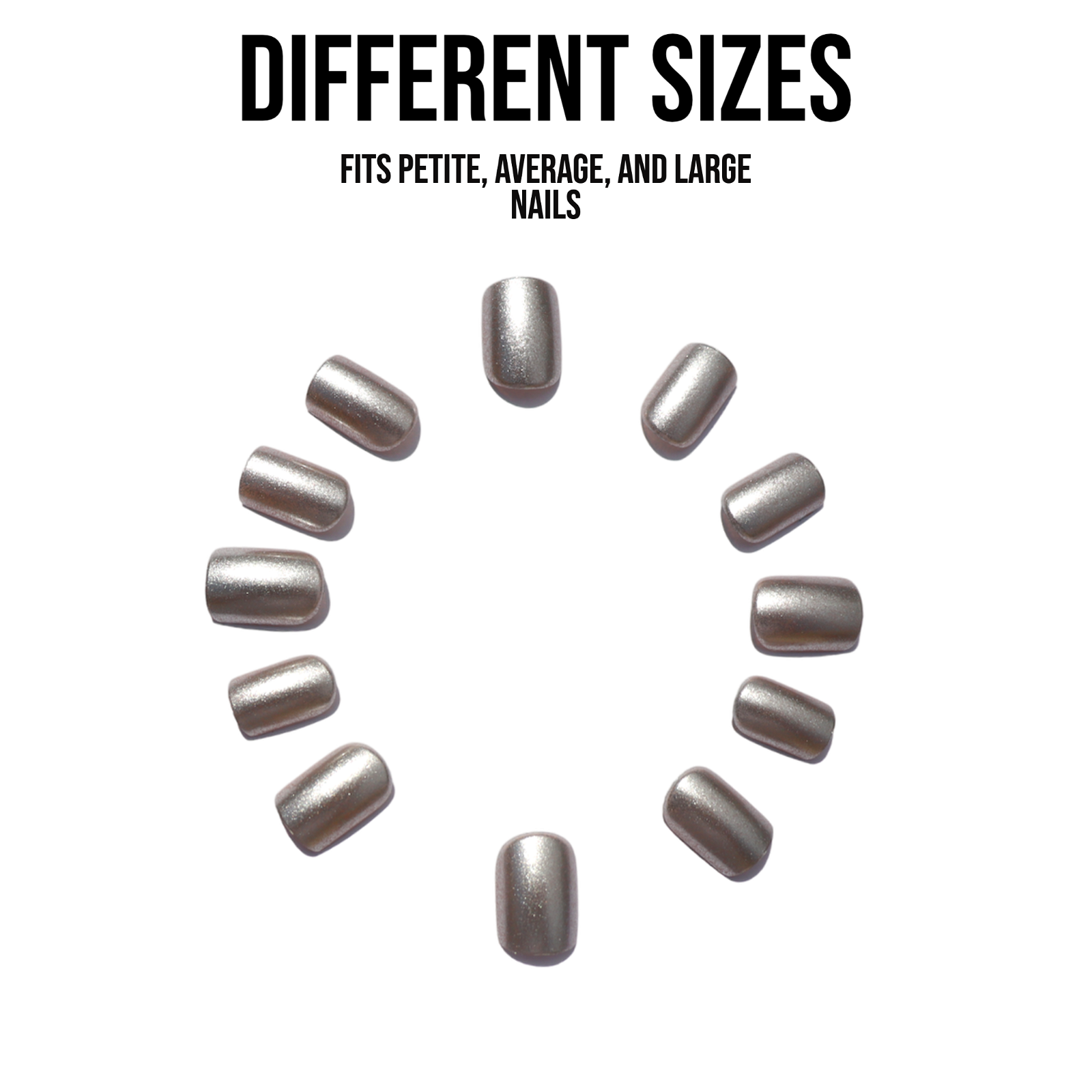 Festive | Silver Short Square Press-on Nail with glitter | Solid | Silver | matte | Gloss - Flower Plum -  - Festive | Silver Short Square Press-on Nail with glitter | Solid | Silver | matte | Gloss - Flower Plum -  - #original_alt_text#