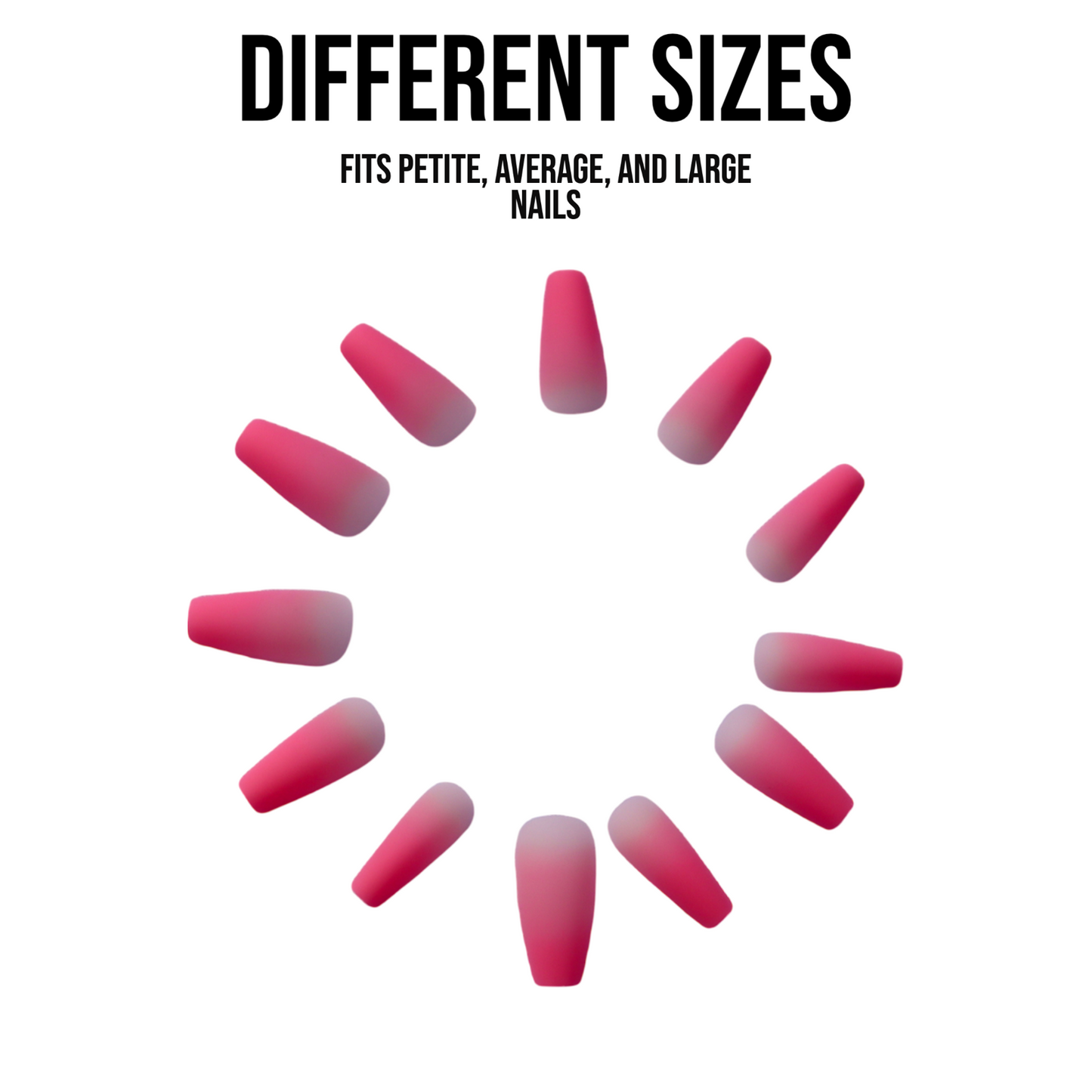 Frosted Pink | Long | Press-on Nail | Ombre |Pink - Flower Plum -  - Frosted Pink | Long | Press-on Nail | Ombre |Pink - Flower Plum -  - #original_alt_text#