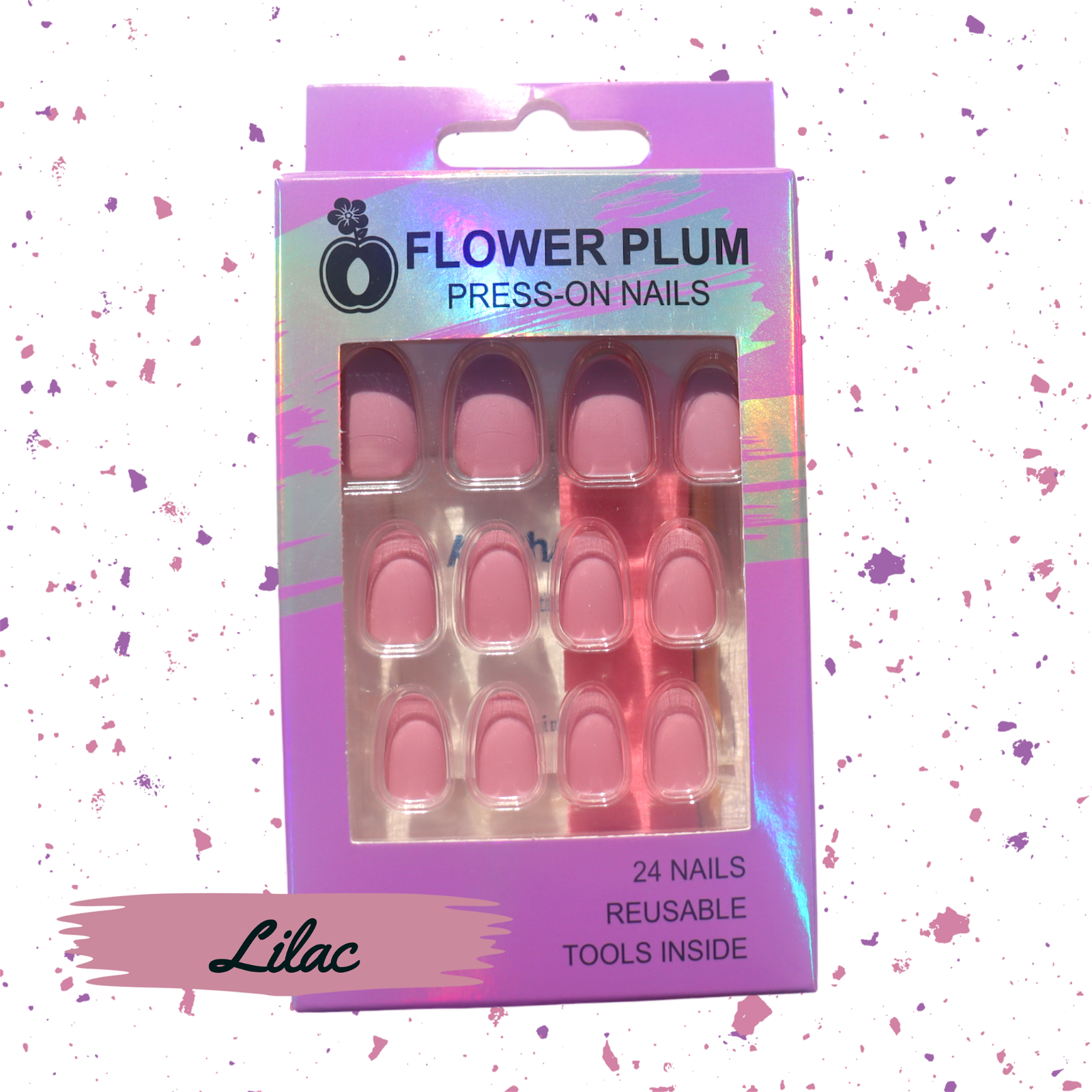 Lilac | Medium Lilac Press-on Nail | Solid | Purple | matte - Flower Plum -  - Lilac | Medium Lilac Press-on Nail | Solid | Purple | matte - Flower Plum -  - #original_alt_text#