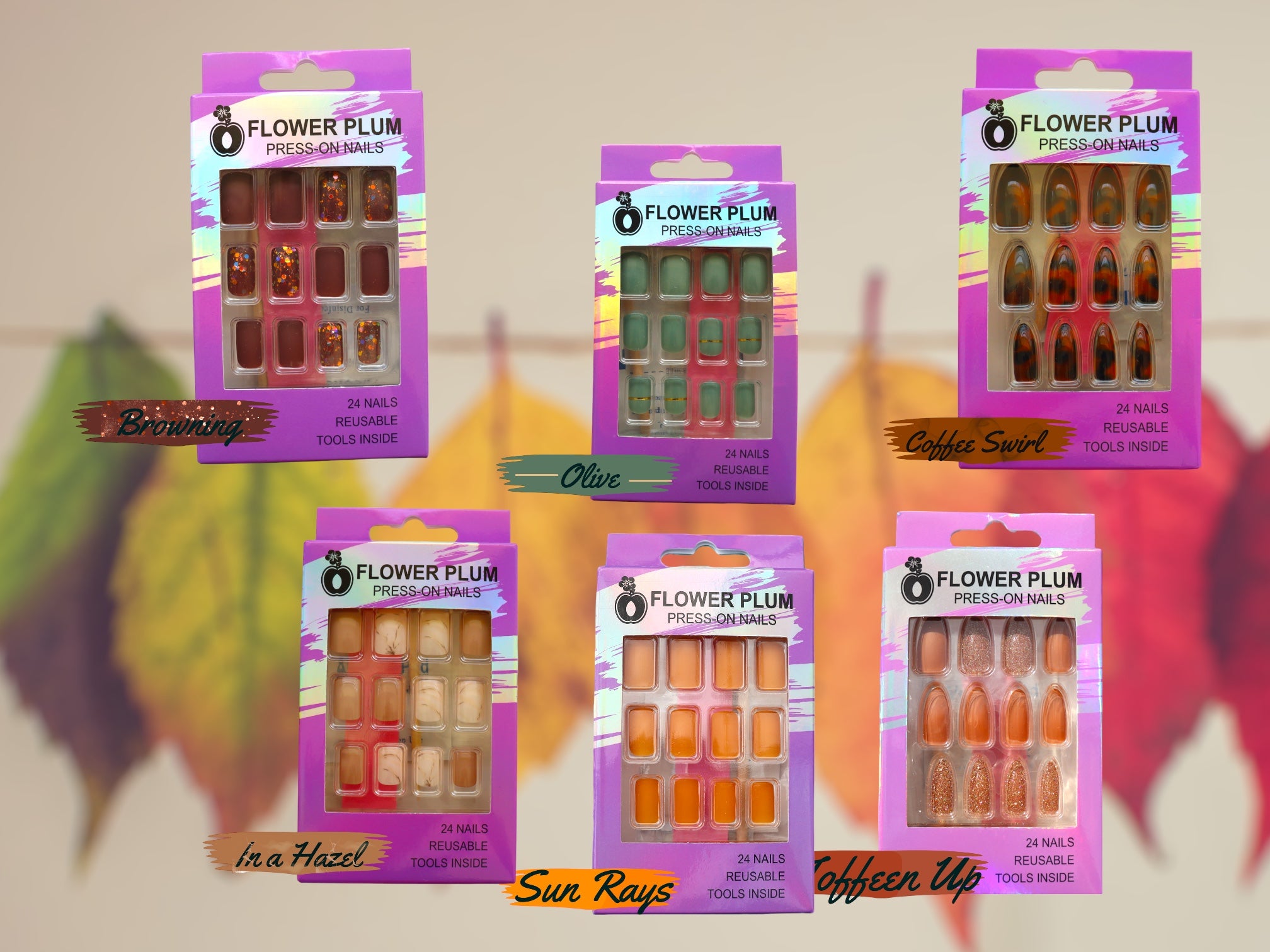 Showcasing Fall and Winter inspired Press-on Nails