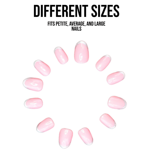 Royal| Oval Pink  French tip Medium Press-on Nails | Gloss - Flower Plum -  - Royal| Oval Pink  French tip Medium Press-on Nails | Gloss - Flower Plum -  - #original_alt_text#