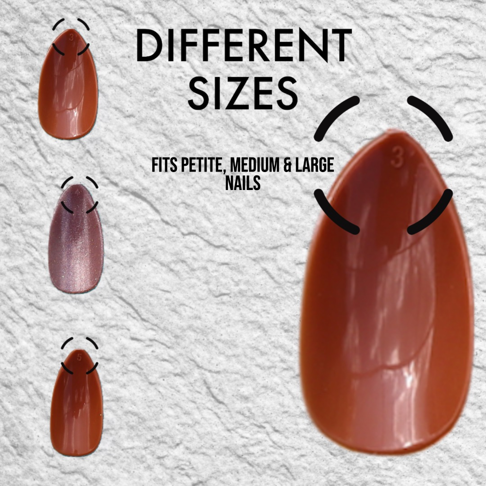 Toffeen Up | Long | Brown Stiletto Press-on Nail | Glitter |Brown | Matte - Flower Plum -  - Toffeen Up | Long | Brown Stiletto Press-on Nail | Glitter |Brown | Matte - Flower Plum -  - #original_alt_text#