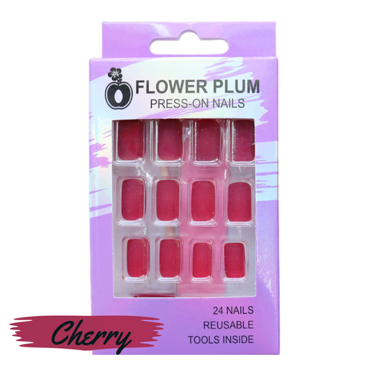 Cherry | Cherry Red Square Press-on Nail | Solid | Red | matte - Flower Plum - Press-on Nail - Cherry | Cherry Red Square Press-on Nail | Solid | Red | matte - Flower Plum -  - #original_alt_text#  